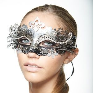 Black & Silver Premium Laser Cut Masquerade Mask